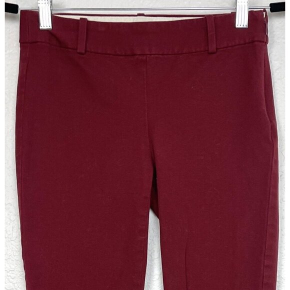 J. CREW Womens SIZE 0 Wine Cropped Twill Winnie PANTS w/ Scalloped Hem H5171 EUC - Picture 4 of 9